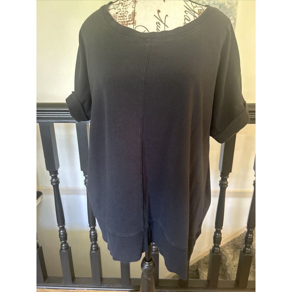 Green Tea small womens tee shirt Black pullover stretch short sleeve XXL‎